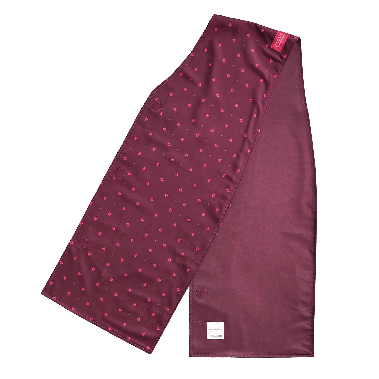 Bibetta Care stijlvolle sjaalslab – Burgundy Pattern 1