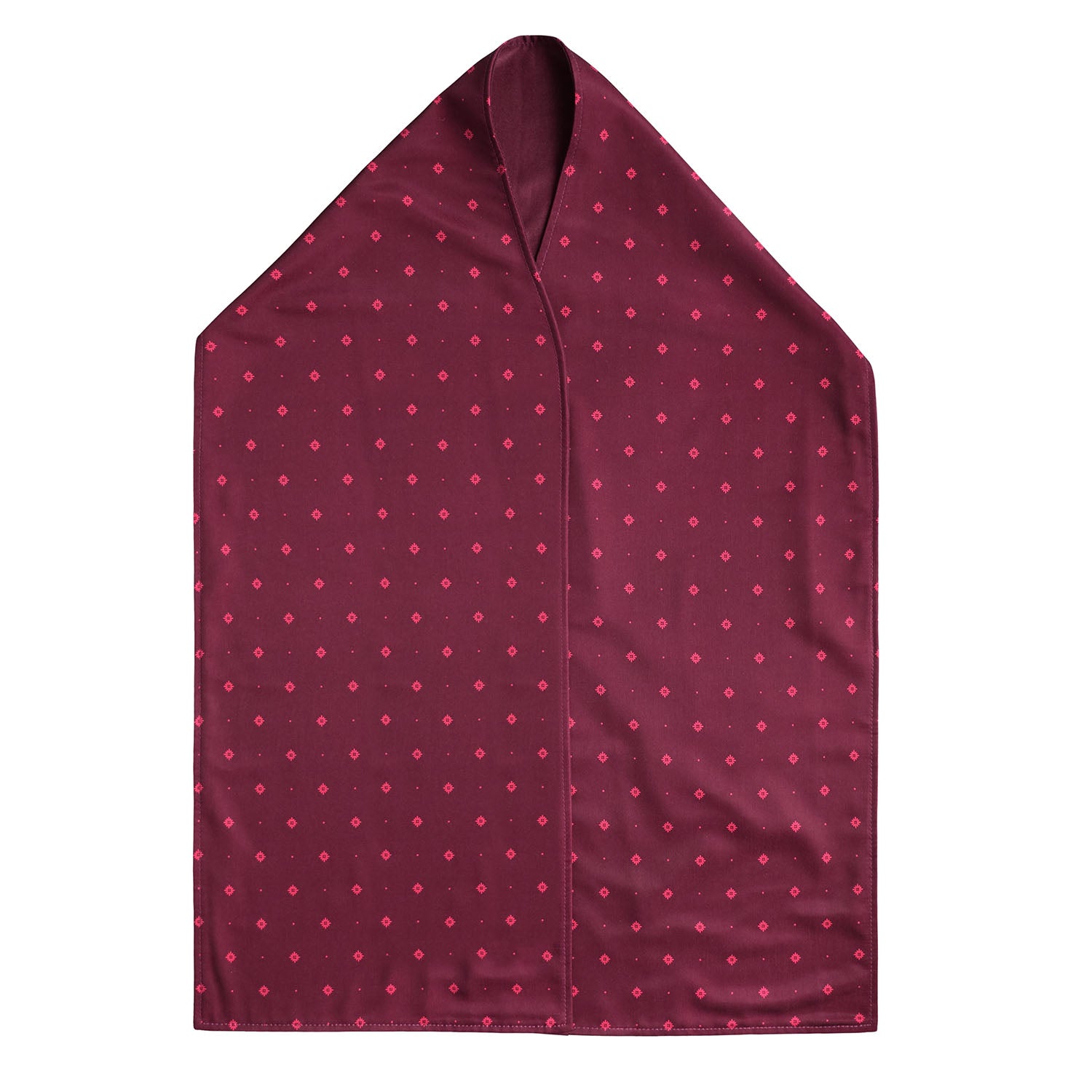 Bibetta Care stijlvolle sjaalslab – Burgundy Pattern closed