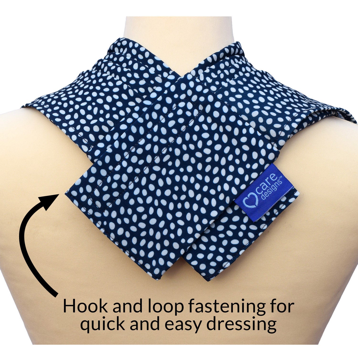 Bibetta Pashmina Sjaal Slab Care Designs Navy Stip back