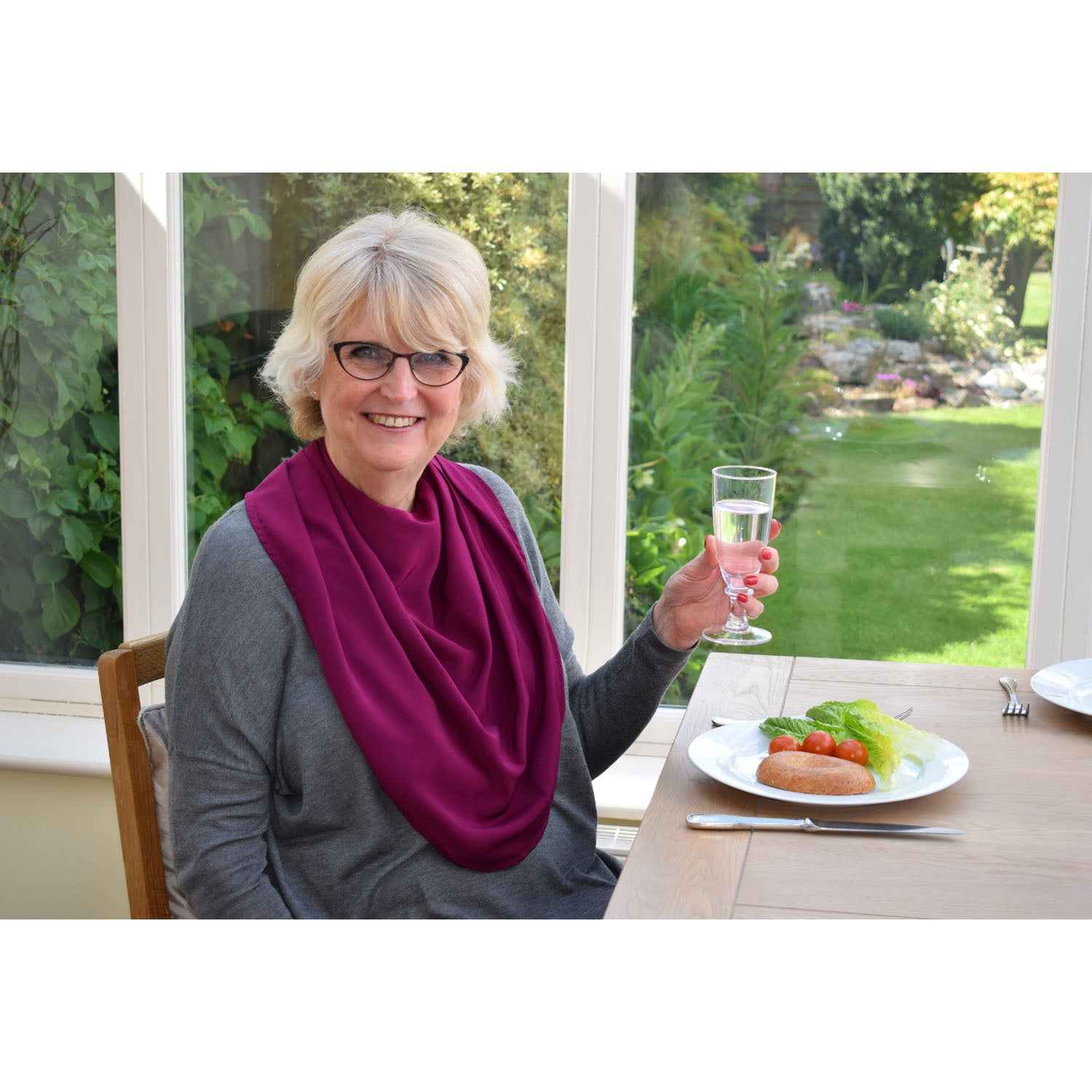 Bibetta Pashmina Sjaal Slab Care Designs Wijnrood proost