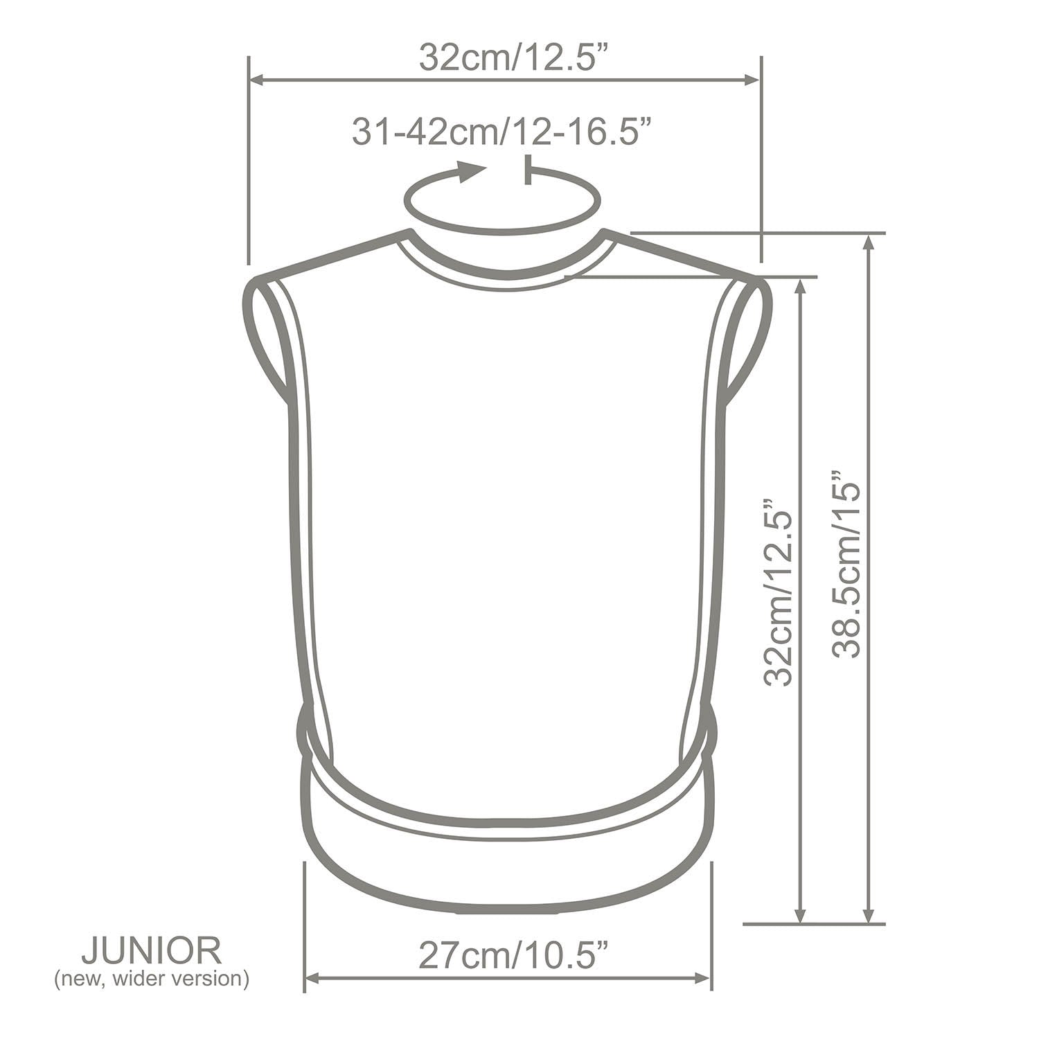Bibetta Tabard Slab JuniorNavy Pro80 afmetingen