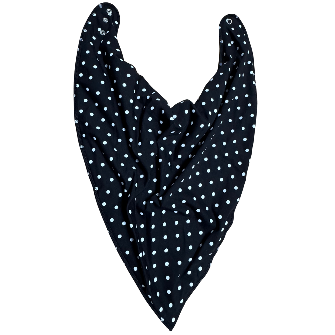 Bandana Bibble Zwart met witte stippen