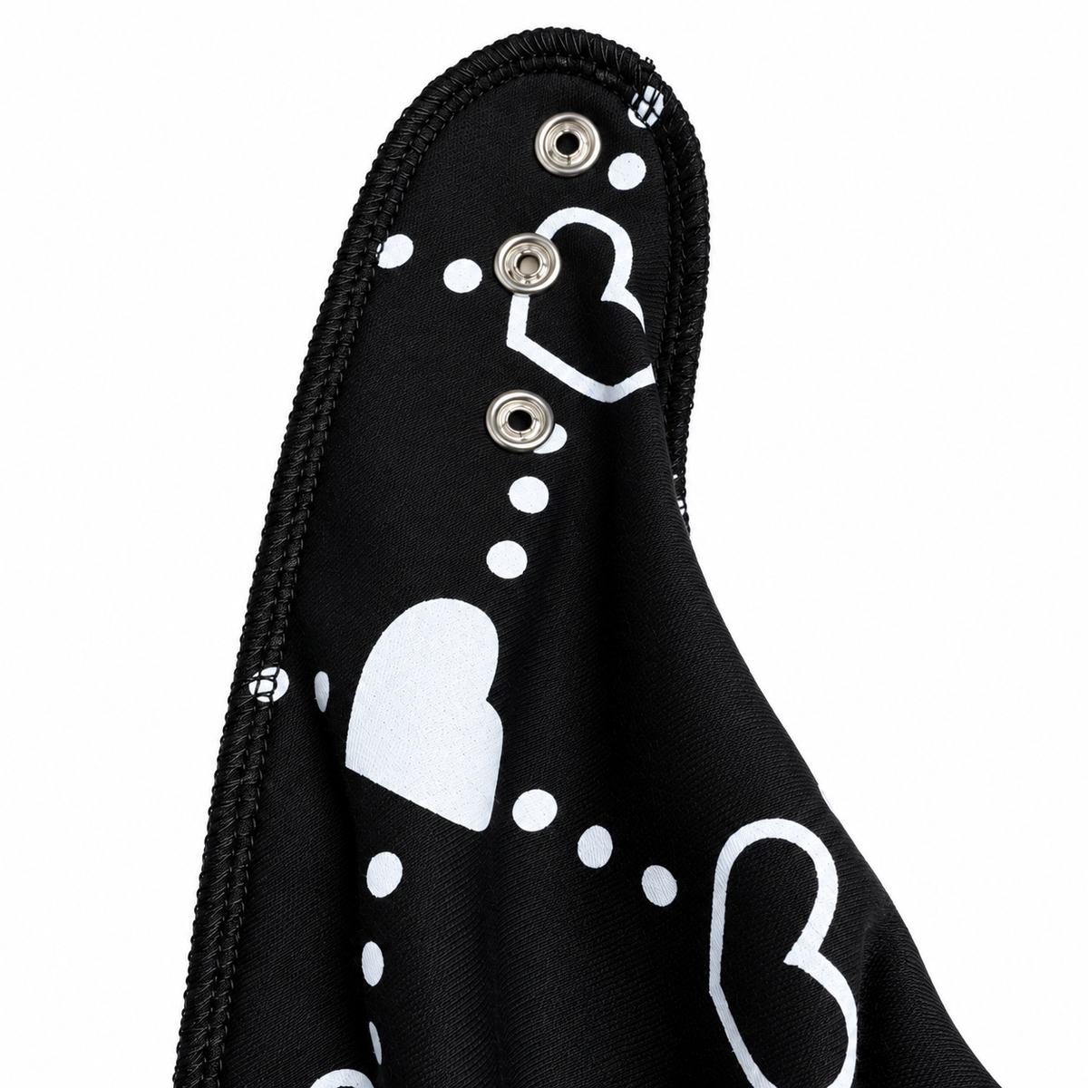 Bandana Bibble Black Lovehearts