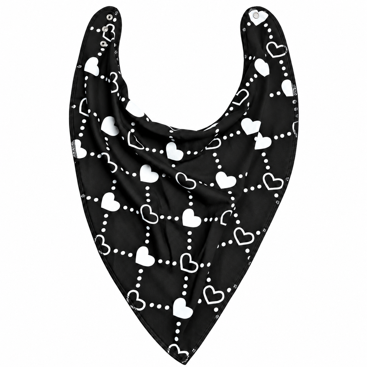 Bandana Bibble Black Lovehearts
