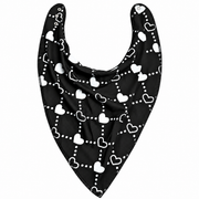Bandana Bibble Black Lovehearts