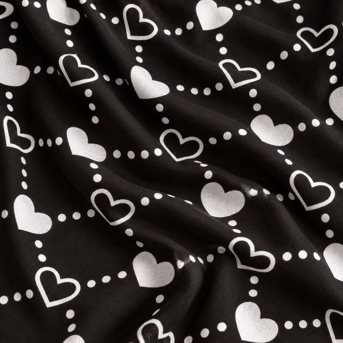 Bandana Bibble Black Lovehearts
