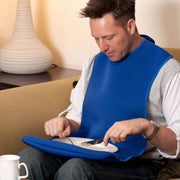 Care Designs- adult tabard - large - blue - man with plate- 1500x1500