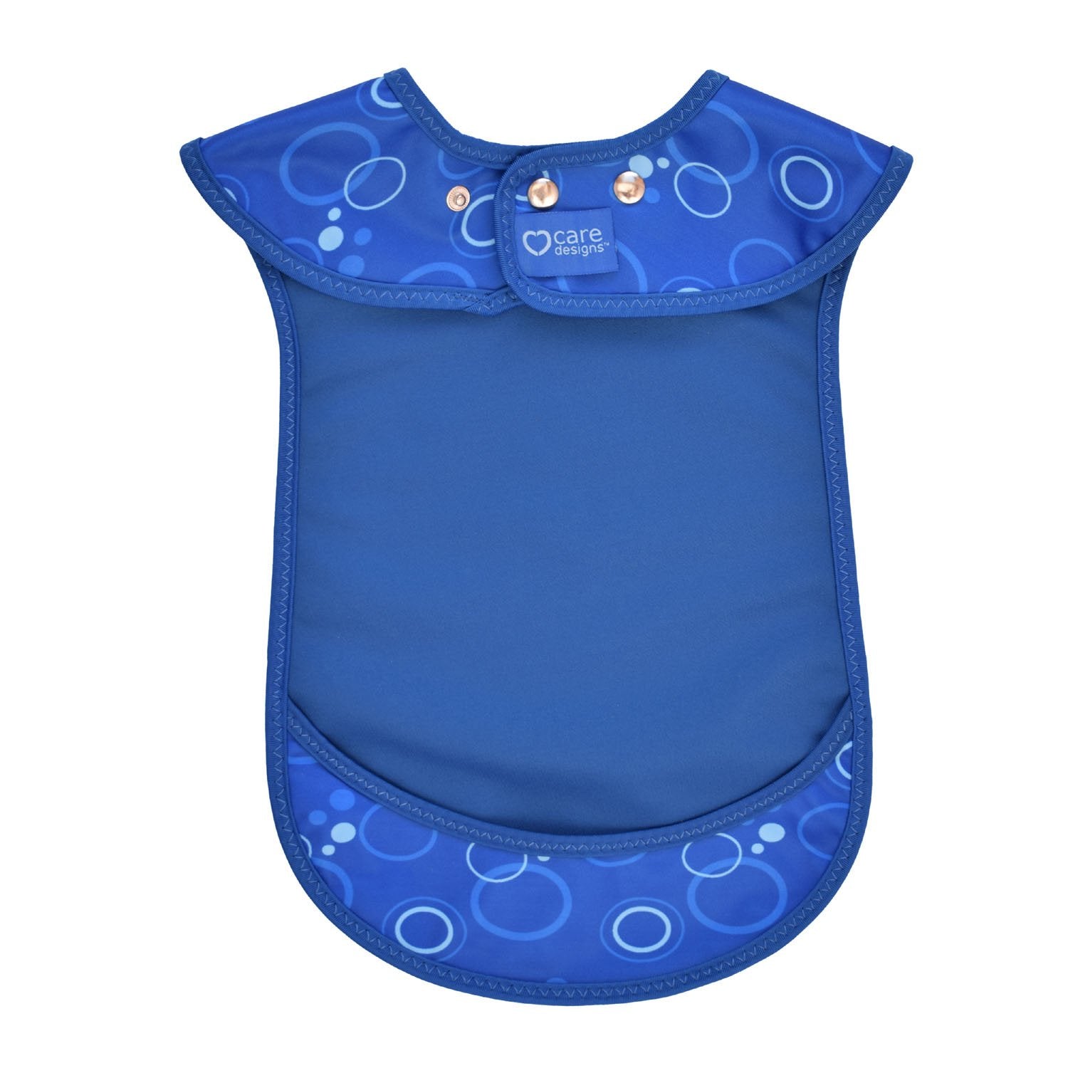 Care Designs Adult Bib Junior Blue Bubbles  Back 0531 72dpi