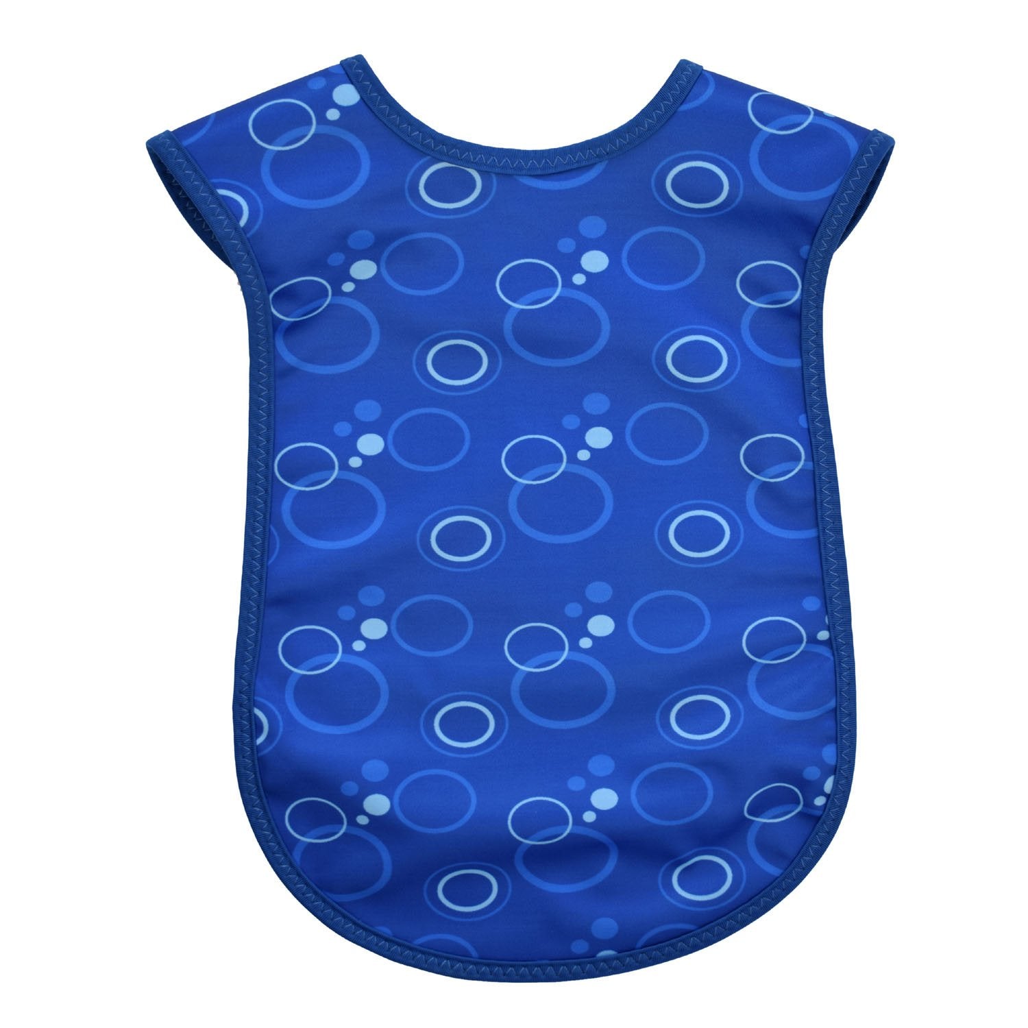 Care Designs Adult Bib Junior Blue Bubbles Front No Pocket 0528 72dpi