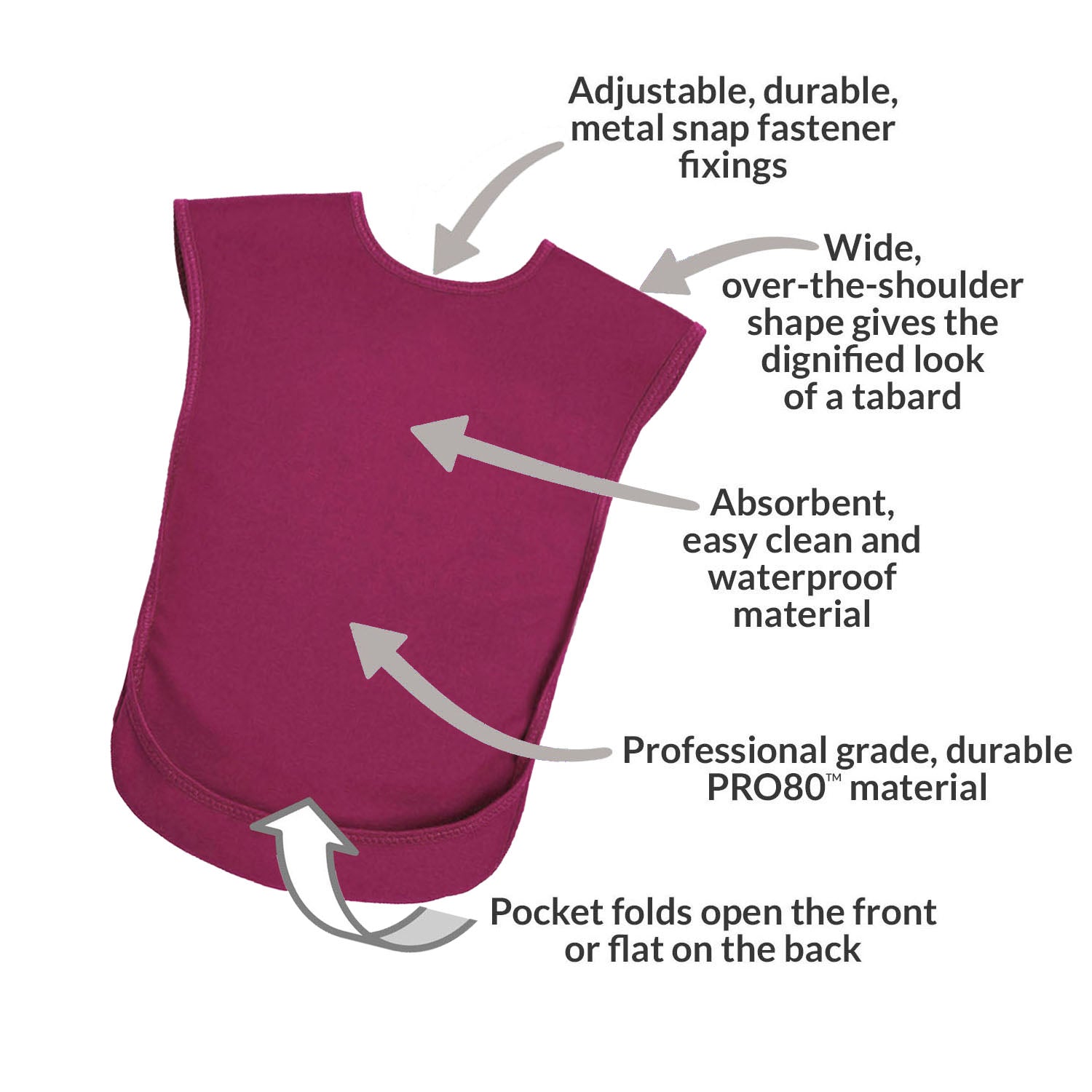 Bibetta Lätzchen Tabard Slab Junior Burgundy Pro80