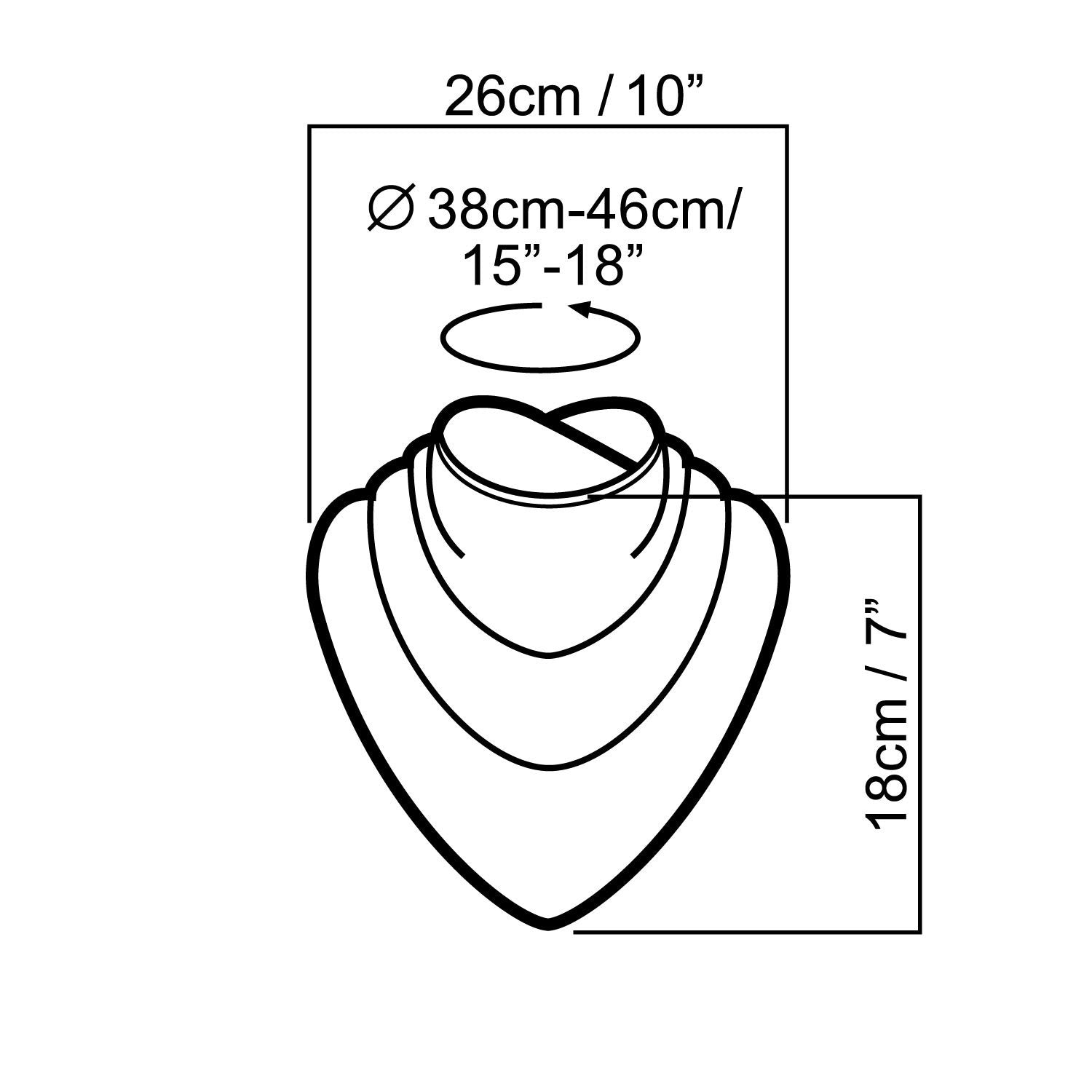 Care Designs Adult Neckerchief dimensions infographic