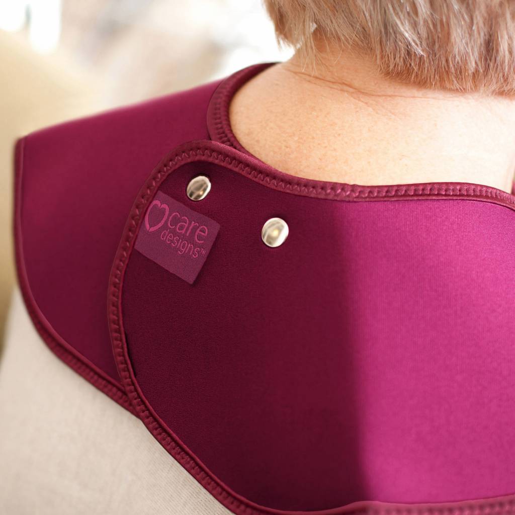 Care Designs adult tabard - back view - burgundy- darker- 1500x1500