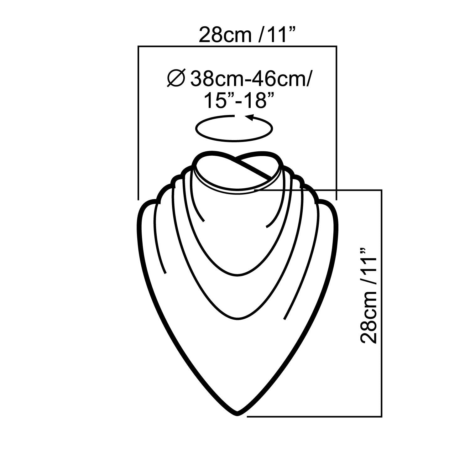 Care Designs LONG Adul Neckerchief dimensions infographic