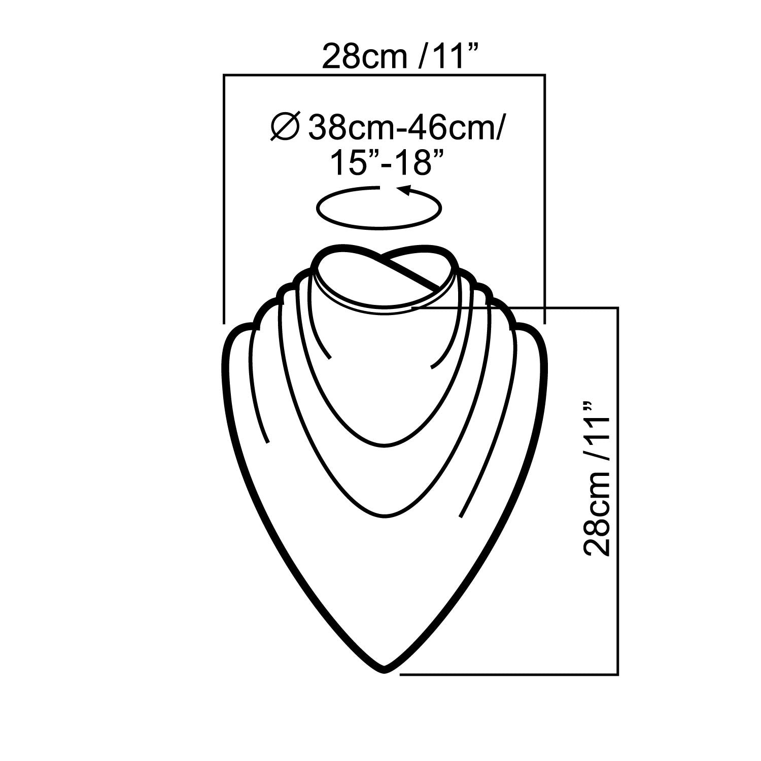 Care Designs LONG Adul Neckerchief dimensions infographic