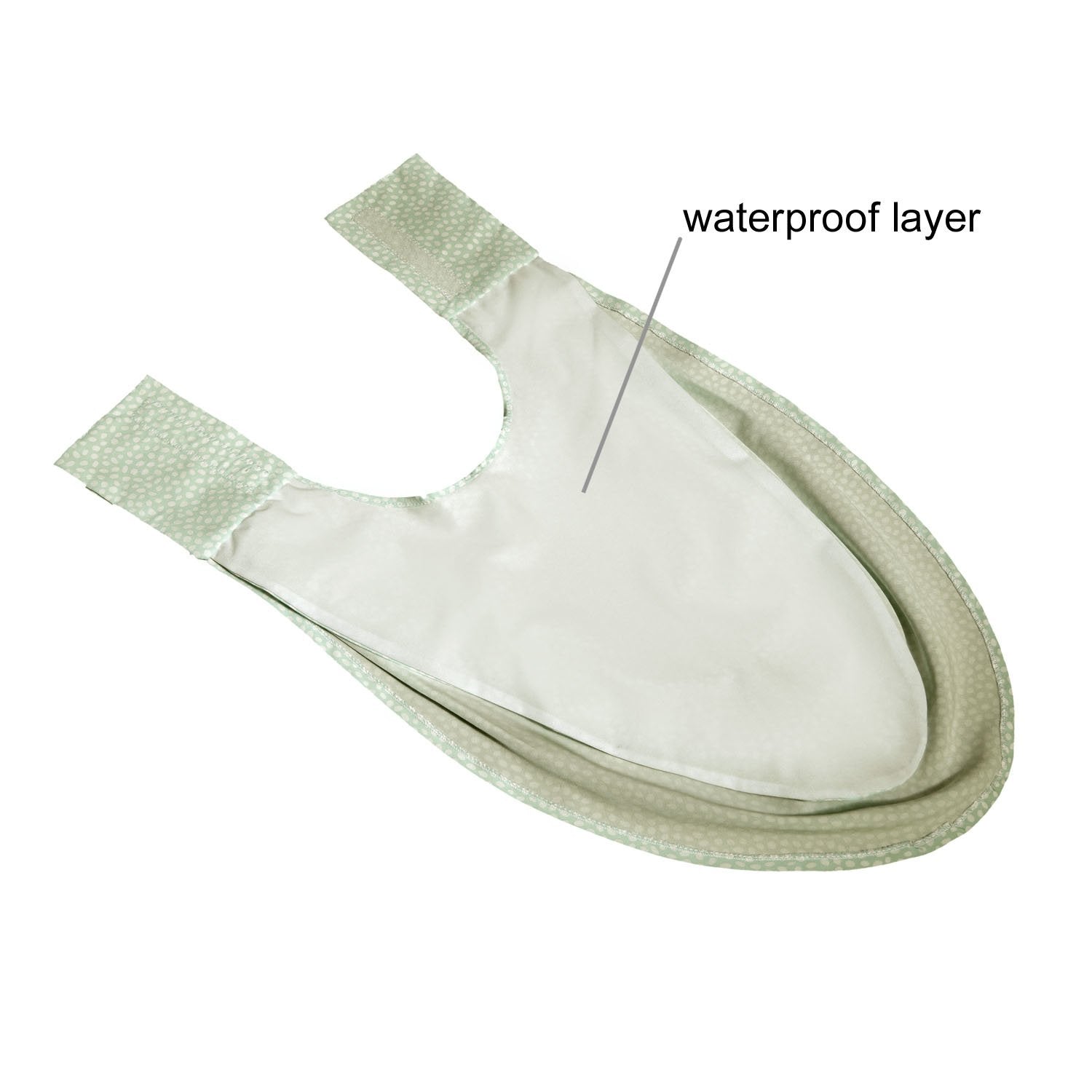 Care Designs Pashmina Adult bib Sage Dots Rear View 72dpi