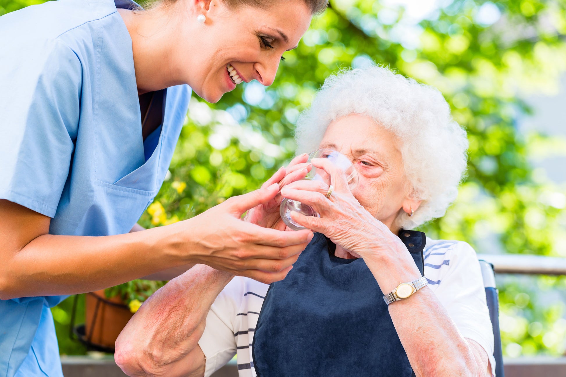 Elderly drinking assisted